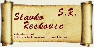 Slavko Resković vizit kartica